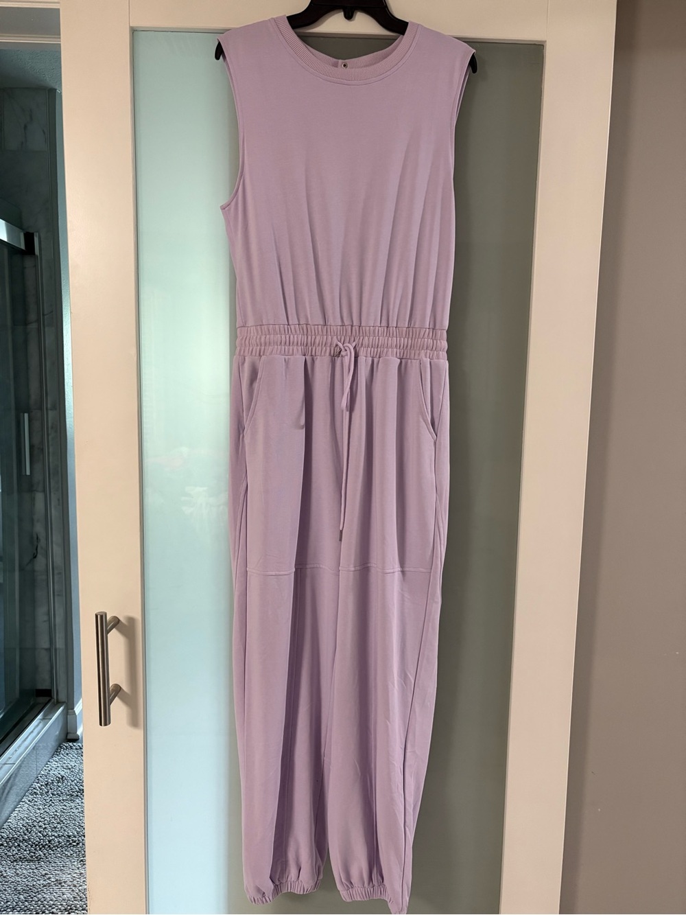 Sleeveless Lavender Jumpsuit with Drawstring Waist
